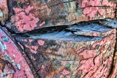 Cracked hull, pink paint
